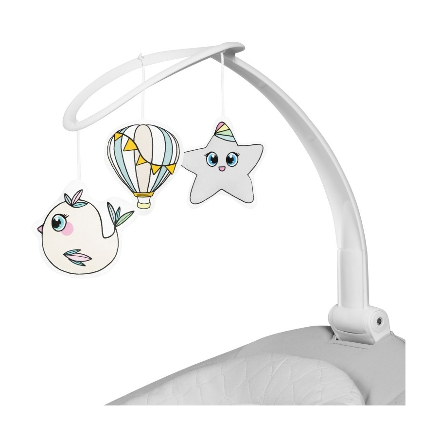 Lionelo - Babyschommel met melodie BELLA Grey Concrete + afstandsbediening