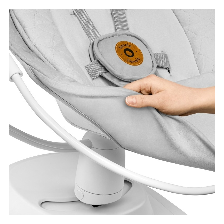 Lionelo - Babyschommel met melodie BELLA Grey Concrete + afstandsbediening