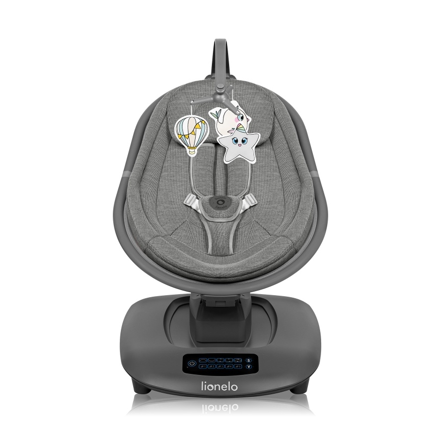 Lionelo - Babyschommel met melodie BLOSSOM Grijs Concrete + afstandsbediening