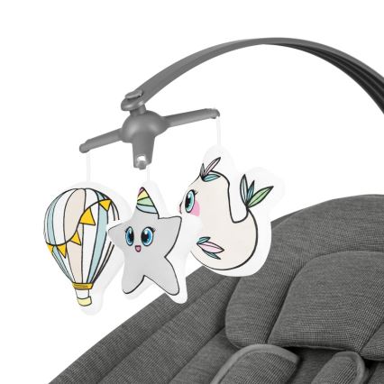 Lionelo - Babyschommel met melodie BLOSSOM Grijs Concrete + afstandsbediening