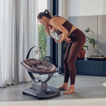 Lionelo - Babyschommel met melodie BLOSSOM Pink Mauve + afstandsbediening