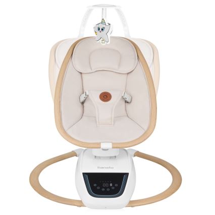 Lionelo - Babyschommel met melodie OLIVIA Beige Naturel + afstandsbediening