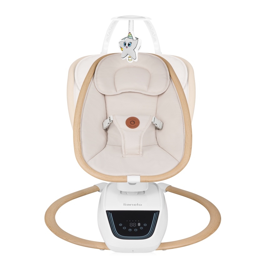 Lionelo - Babyschommel met melodie OLIVIA Beige Naturel + afstandsbediening