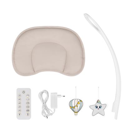 Lionelo - Babyschommel met melodie OLIVIA Beige Naturel + afstandsbediening