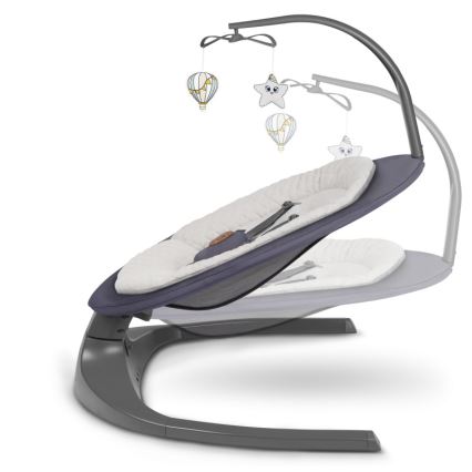 Lionelo - Babyschommel met melodie RALF 4xAA Grey Graphite + afstandsbediening