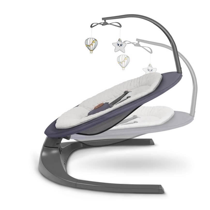 Lionelo - Babyschommel met melodie RALF 4xAA Grey Graphite + afstandsbediening