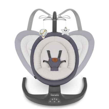 Lionelo - Babyschommel met melodie RALF 4xAA Grey Graphite + afstandsbediening