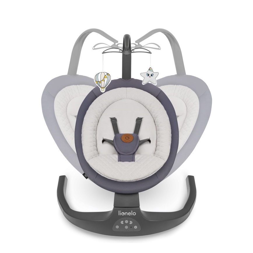 Lionelo - Babyschommel met melodie RALF 4xAA Grey Graphite + afstandsbediening