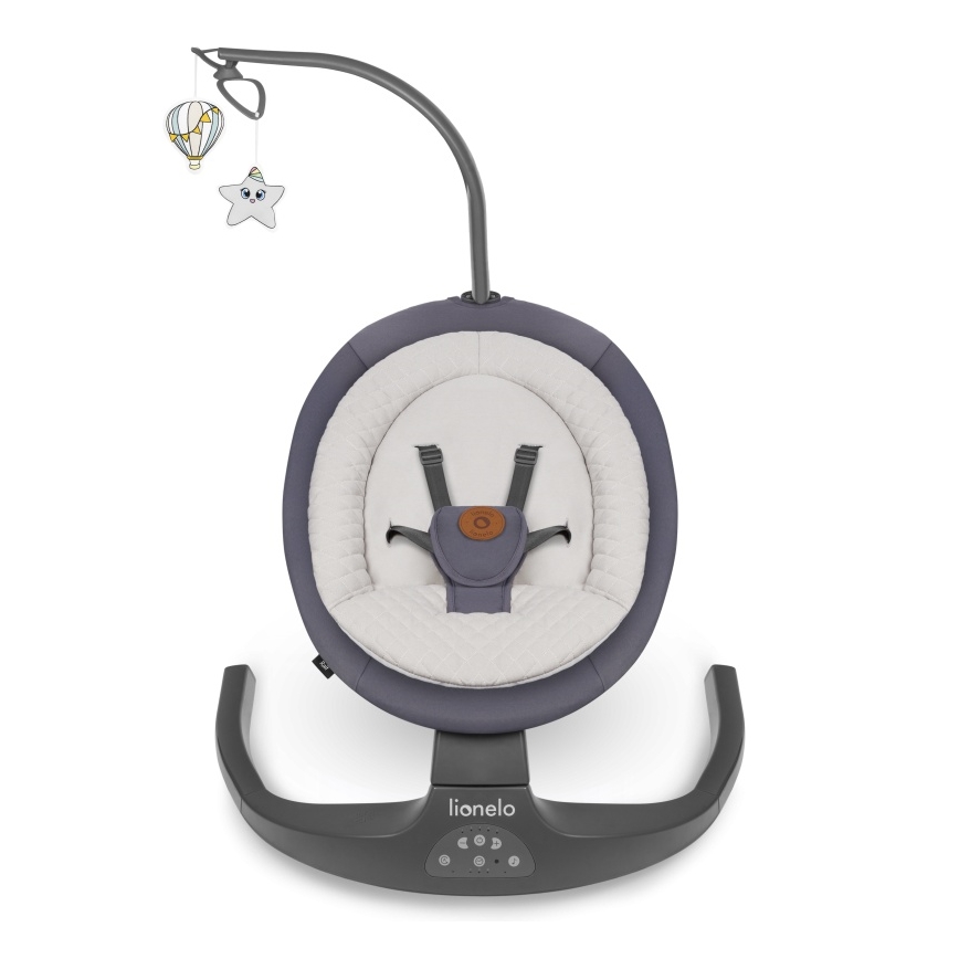 Lionelo - Babyschommel met melodie RALF 4xAA Grey Graphite + afstandsbediening