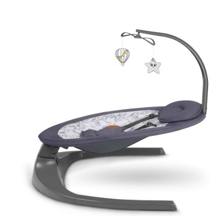 Lionelo - Babyschommel met melodie RALF 4xAA Grijs/Wit + afstandsbediening