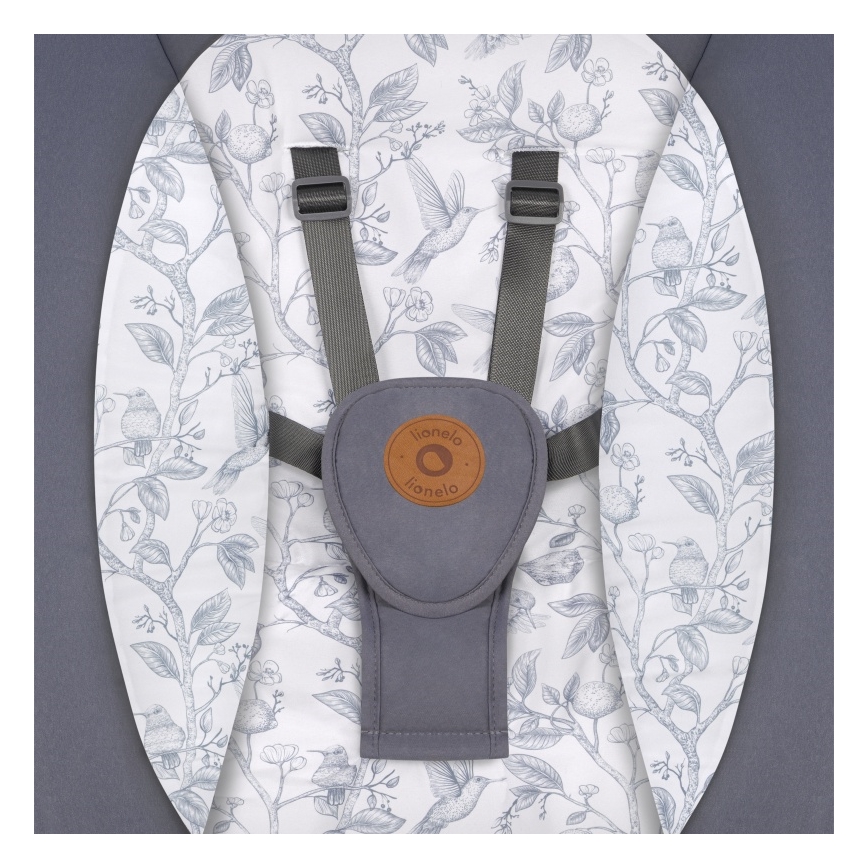 Lionelo - Babyschommel met melodie RALF 4xAA Grijs/Wit + afstandsbediening