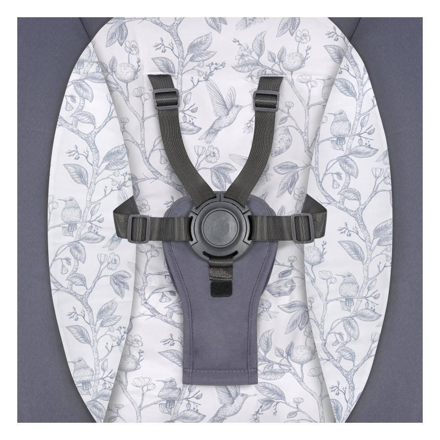 Lionelo - Babyschommel met melodie RALF 4xAA Grijs/Wit + afstandsbediening