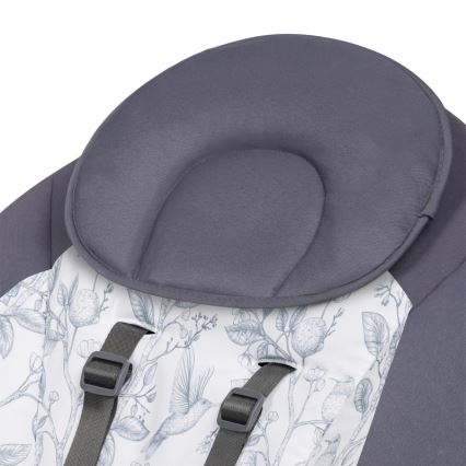 Lionelo - Babyschommel met melodie RALF 4xAA Grijs/Wit + afstandsbediening