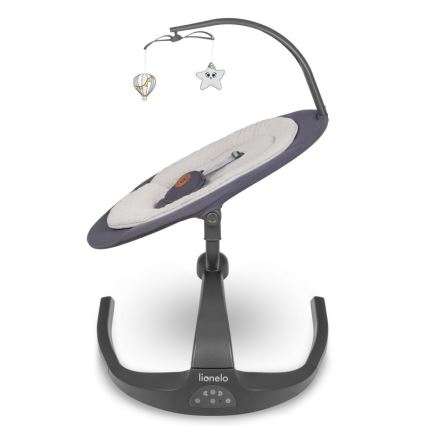 Lionelo - Babyschommel met melodie RINA 4xAA Grey Concrete + afstandsbediening