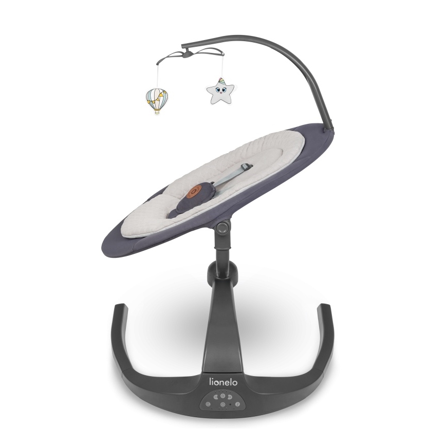 Lionelo - Babyschommel met melodie RINA 4xAA Grey Concrete + afstandsbediening