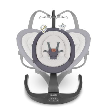 Lionelo - Babyschommel met melodie RINA 4xAA Grey Concrete + afstandsbediening