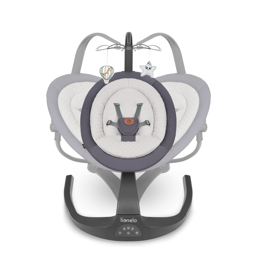 Lionelo - Babyschommel met melodie RINA 4xAA Grey Concrete + afstandsbediening