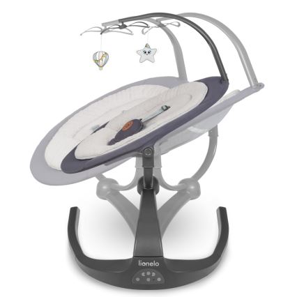 Lionelo - Babyschommel met melodie RINA 4xAA Grey Concrete + afstandsbediening