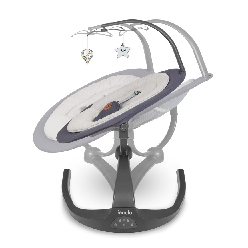 Lionelo - Babyschommel met melodie RINA 4xAA Grey Concrete + afstandsbediening
