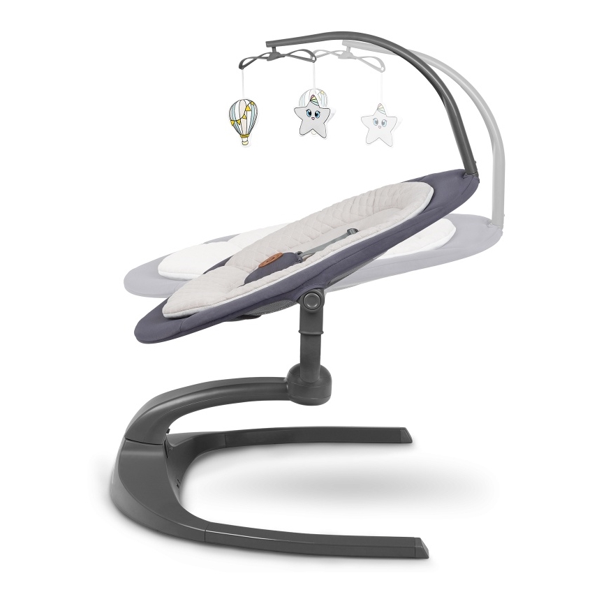 Lionelo - Babyschommel met melodie RINA 4xAA Grey Concrete + afstandsbediening