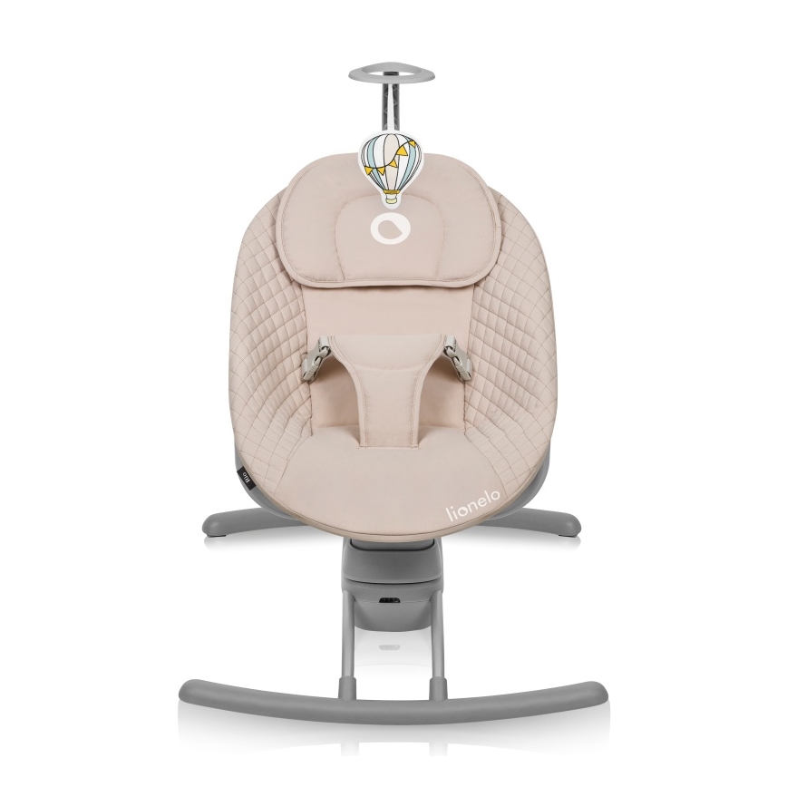 Lionelo - Babyschommel RIO met melodie, 4xC, Beige Latte en afstandsbediening