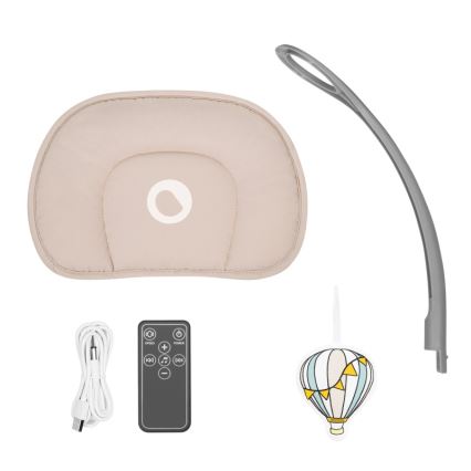 Lionelo - Babyschommel RIO met melodie, 4xC, Beige Latte en afstandsbediening