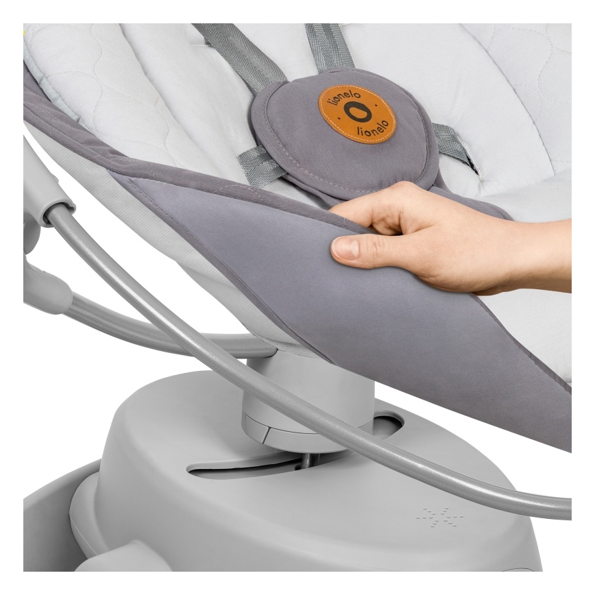 Lionelo - Babyswing MELL Grey Stone met melodie 4xAA + afstandsbediening