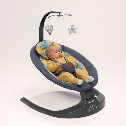 Lionelo - Babywip met melodie RALF 4xAA Grijs/Wit + afstandsbediening