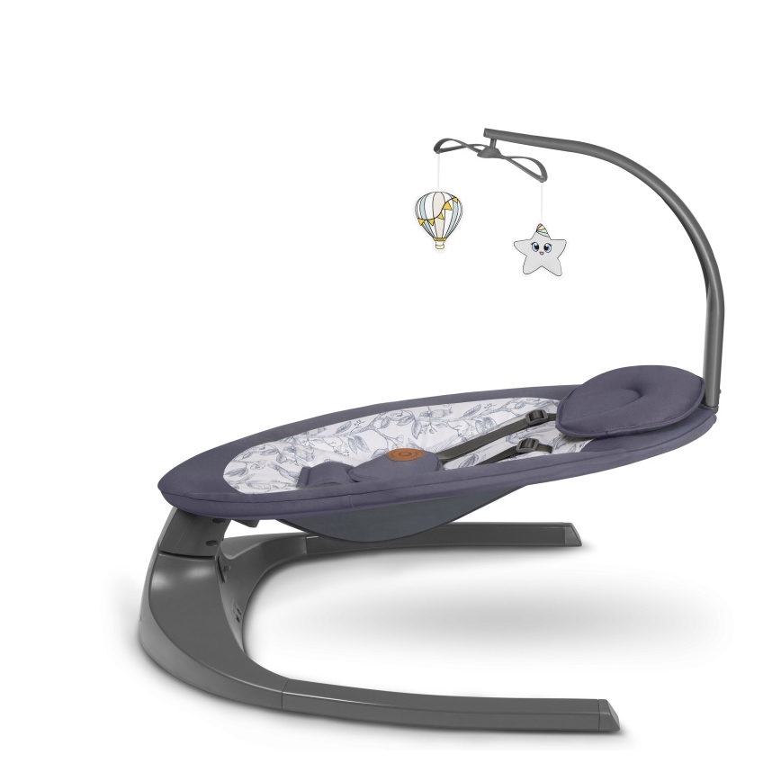 Lionelo - Babywip met melodie RALF 4xAA Grijs/Wit + afstandsbediening