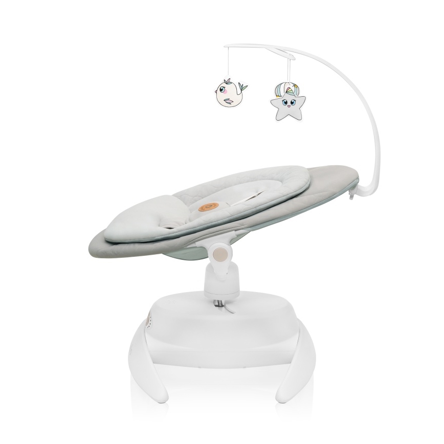 Lionelo - Babywipstoel met melodie MELL Beige zand 4xAA + afstandsbediening