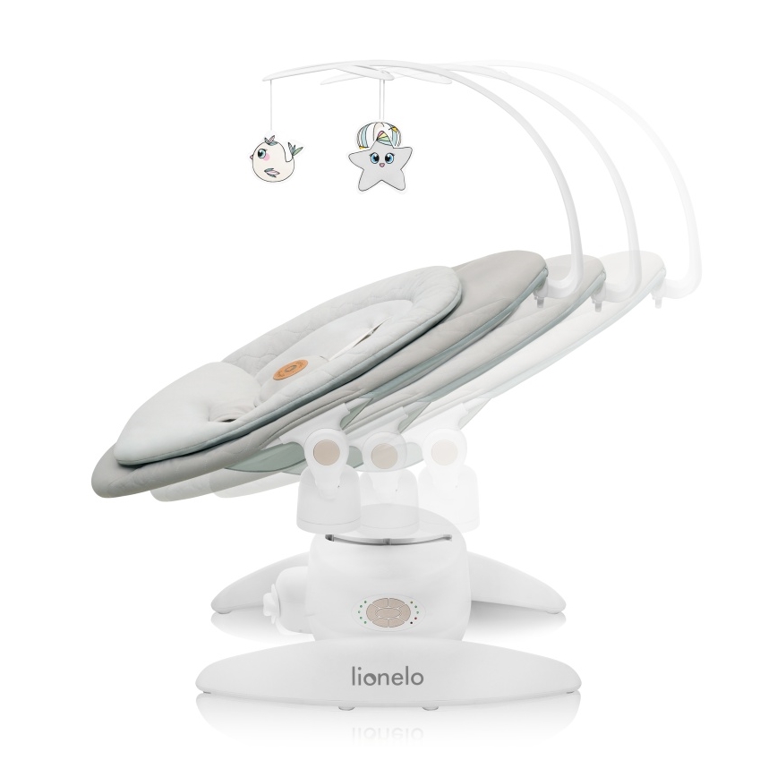 Lionelo - Babywipstoel met melodie MELL Beige zand 4xAA + afstandsbediening