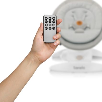 Lionelo - Babywipstoel met melodie MELL Beige zand 4xAA + afstandsbediening