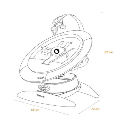 Lionelo - Babywipstoel met melodie MELL Beige zand 4xAA + afstandsbediening