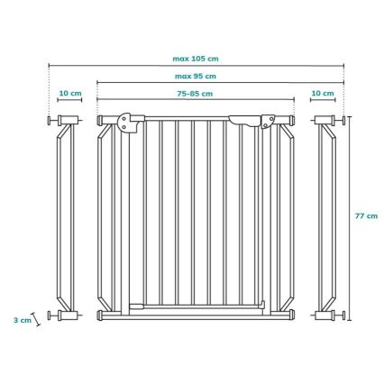 Lionelo - Beveiligingsbarrière TRUUS SLIM LED grijs