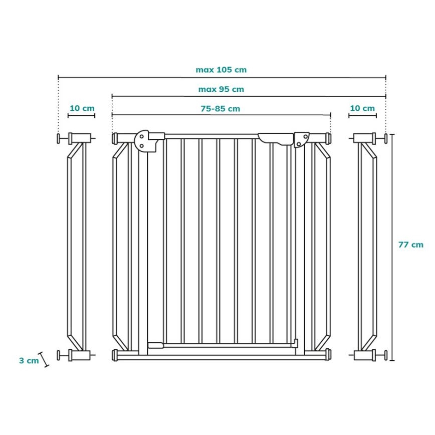 Lionelo - Beveiligingsbarrière TRUUS SLIM LED grijs