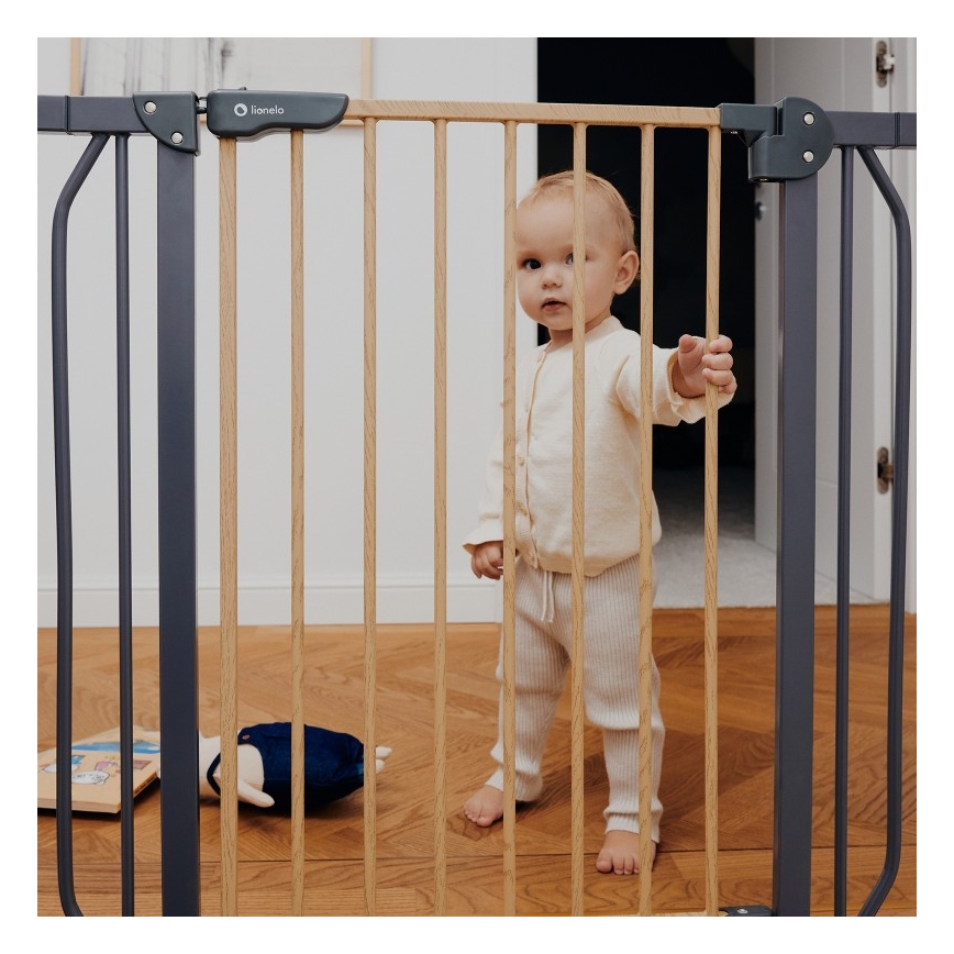 Lionelo - Beveiligingsbarrière TRUUS SLIM zwart/beige