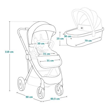 Lionelo - Combi-kinderwagen 2-in-1 AMBER PLUS Beige Sand