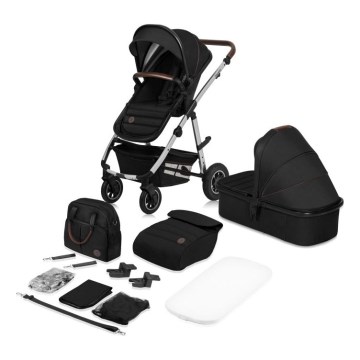 Lionelo - Combi-kinderwagen 2-in-1 AMBER Zwart/Zilver