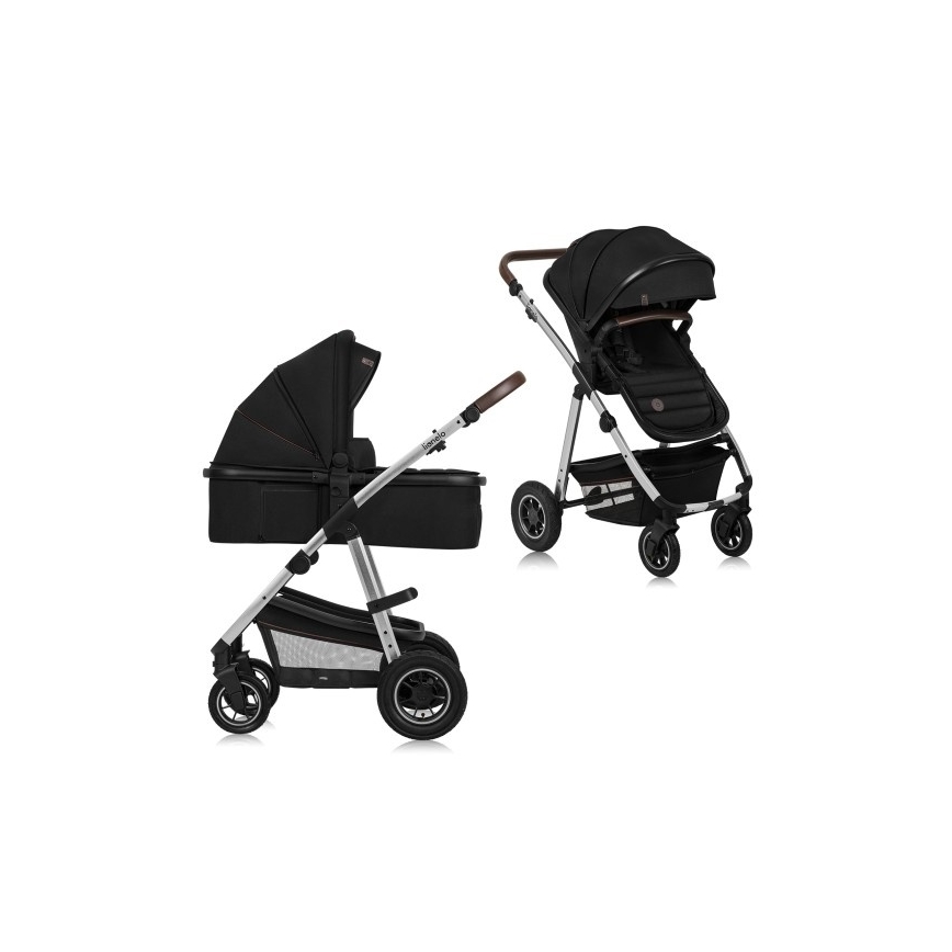 Lionelo - Combi-kinderwagen 2-in-1 AMBER Zwart/Zilver