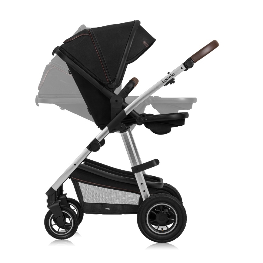 Lionelo - Combi-kinderwagen 2-in-1 AMBER Zwart/Zilver