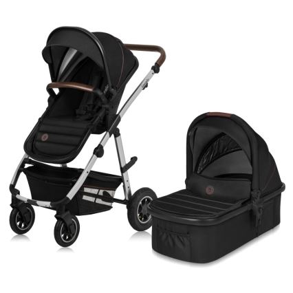 Lionelo - Combi-kinderwagen 2-in-1 AMBER Zwart/Zilver