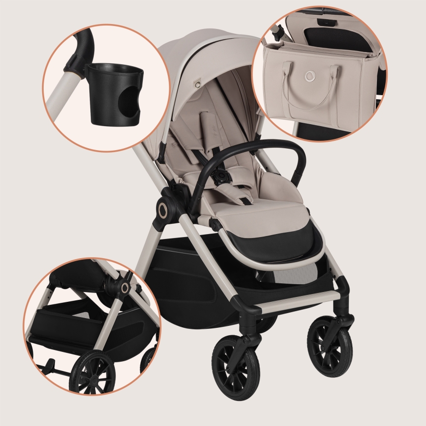 Lionelo - Combi-kinderwagen 2-in-1 LAYLA Beige Sand