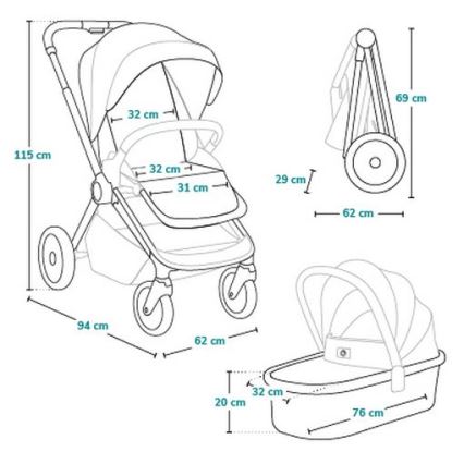 Lionelo - Combi-kinderwagen 2-in-1 LAYLA Bruin/roestkleurig