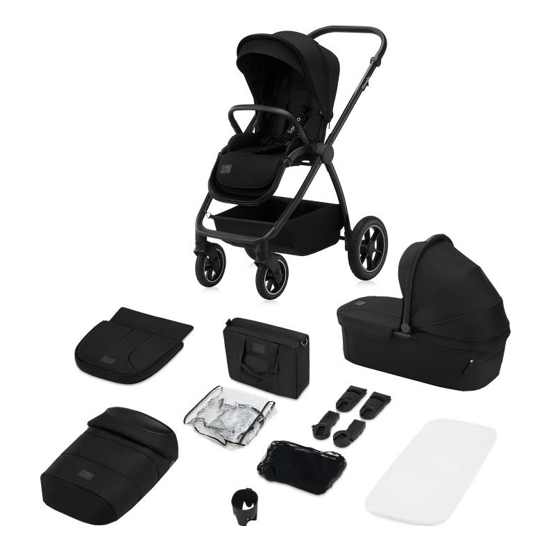Lionelo - Combi-kinderwagen 2-in-1 MERIL Black Onyx
