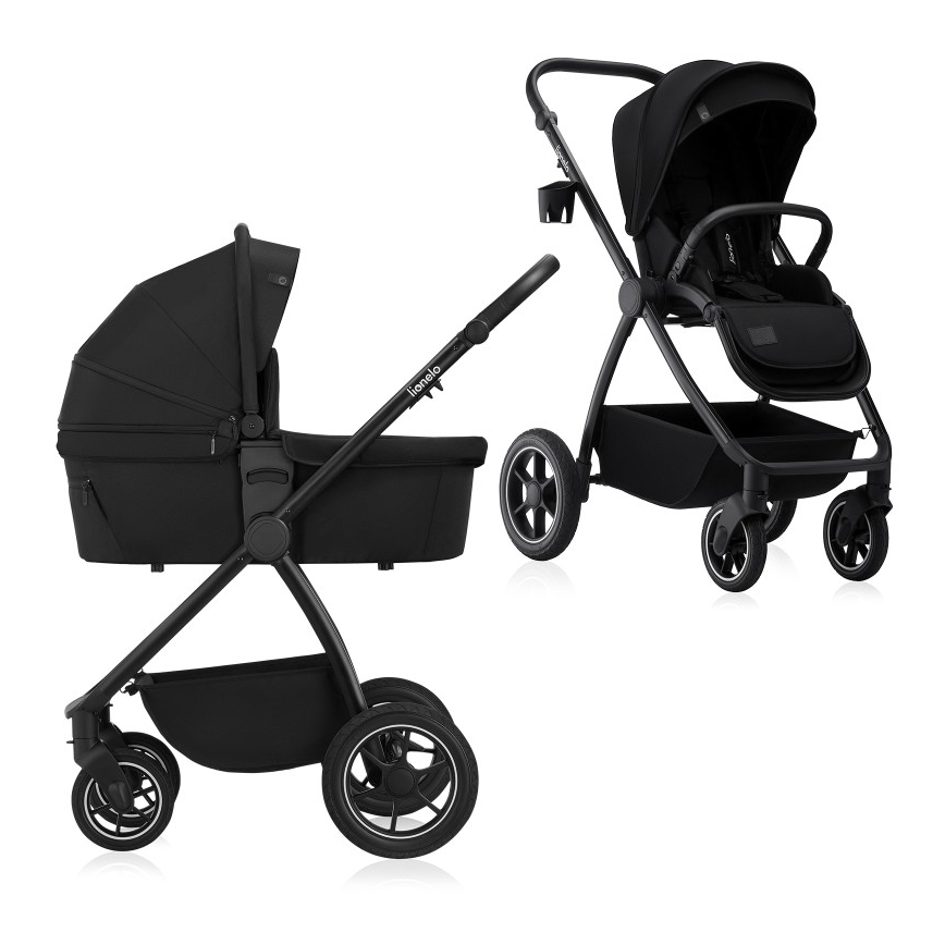 Lionelo - Combi-kinderwagen 2-in-1 MERIL Black Onyx