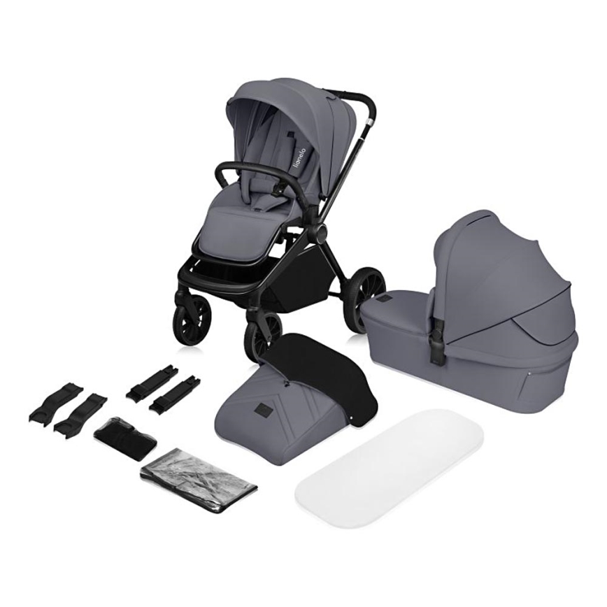 Lionelo - Combi-kinderwagen 2-in-1 MIKA PLUS Grey Stone