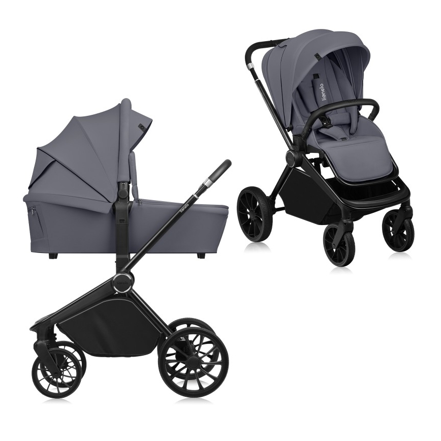Lionelo - Combi-kinderwagen 2-in-1 MIKA PLUS Grijs Stone