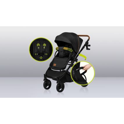 Lionelo - Combi-kinderwagen 3-in-1 MARI TOUR Black Onyx
