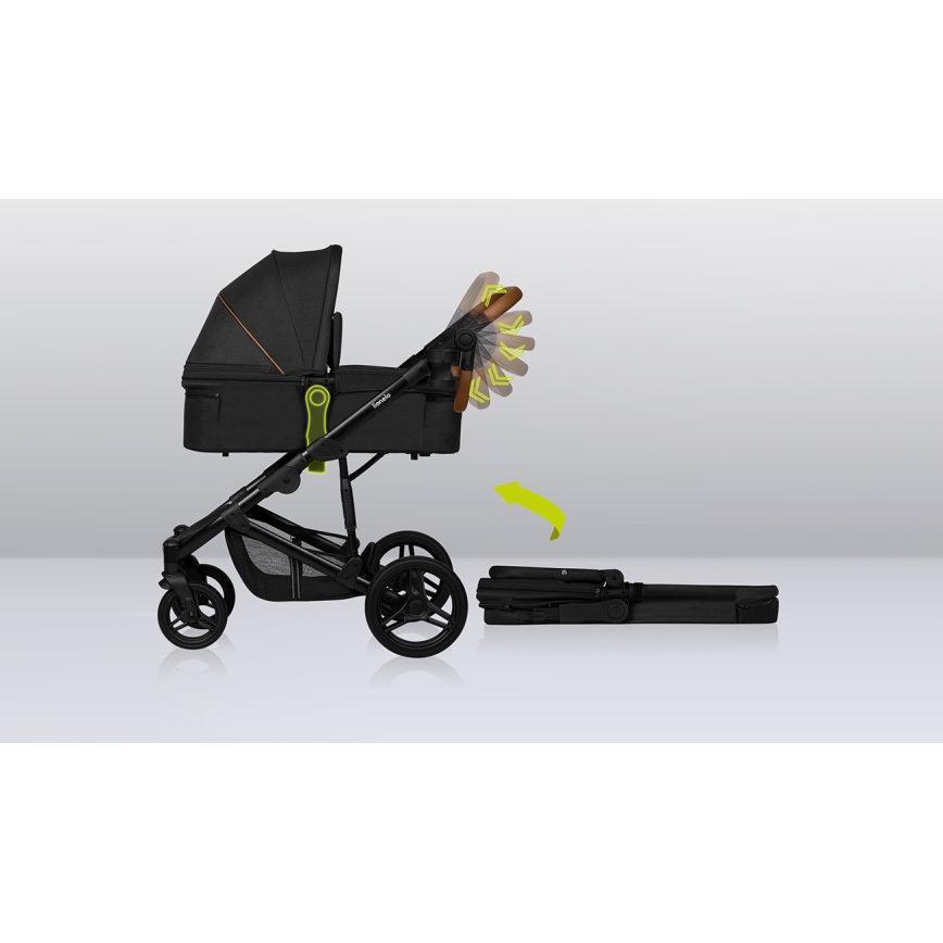 Lionelo - Combi-kinderwagen 3-in-1 MARI TOUR Black Onyx