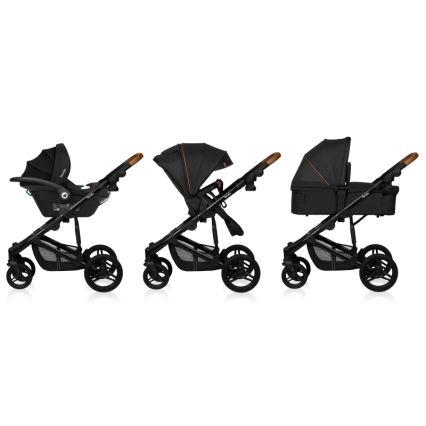 Lionelo - Combi-kinderwagen 3-in-1 MARI TOUR Black Onyx